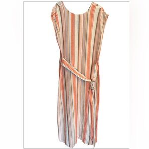 Striped Multicolor Linen Maxi Dress